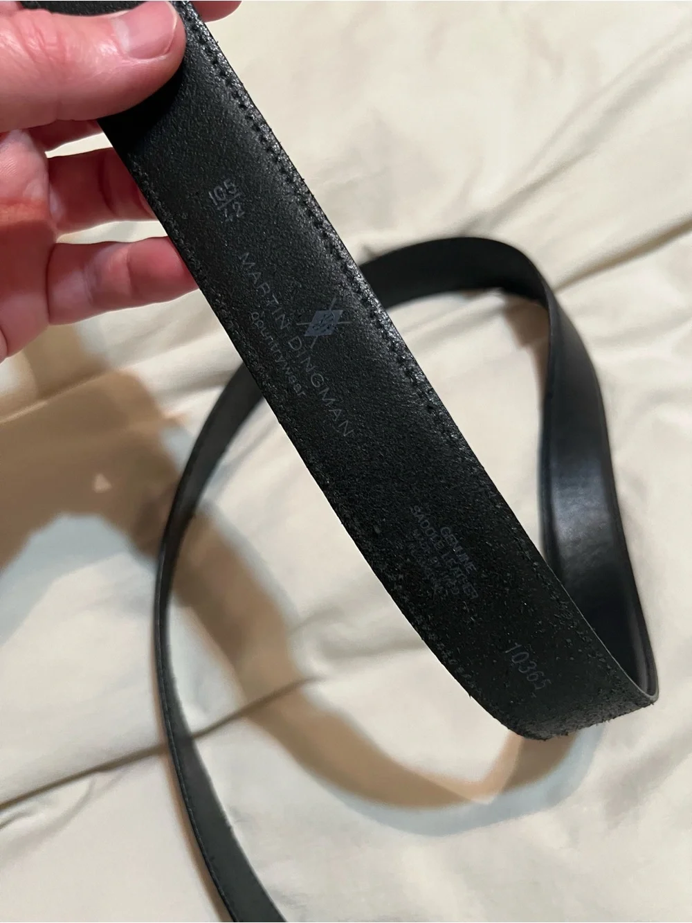 Martin Dingman Black Leather Belt with Silver Buckle